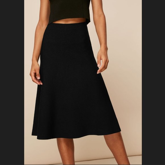 Milly Black Knit Flare Skirt - Picture 1 of 9